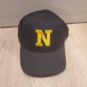 US Naval Academy Vintage Snapback Hat N Logo Made In USA Embroidered Navy CLEAN